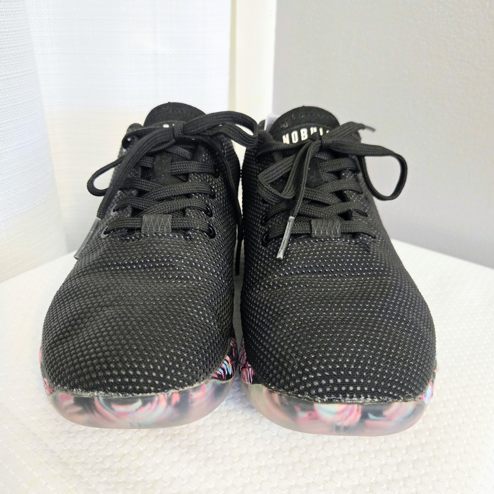 NoBull Midnight Palm Shoes Wm Sz 9.5 Sneakers Cross Trainers Black Pink Athletic - Picture 2 of 9